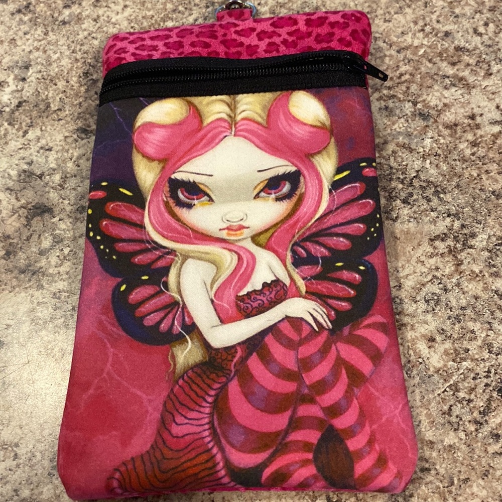 Blonde and Pink Haired Fairy Doll Wristlet/Wallet
